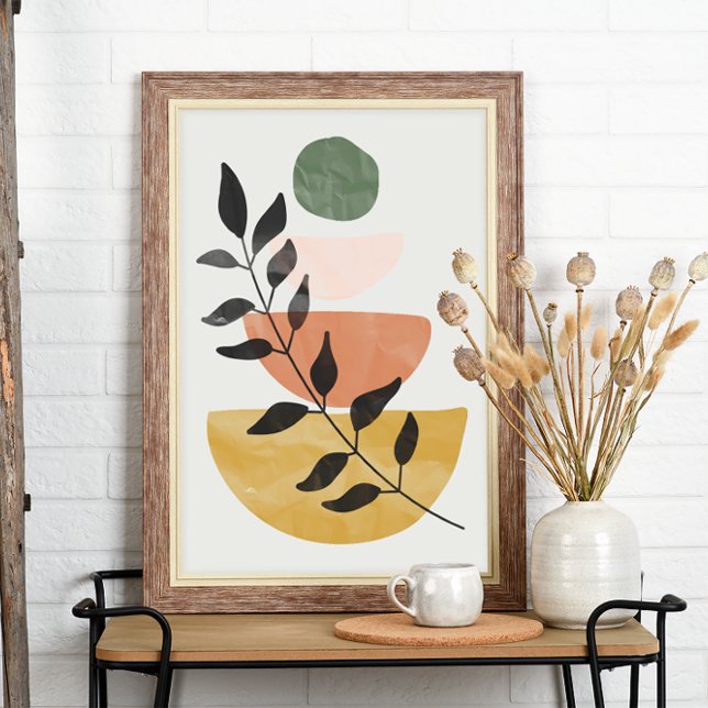 Boho Art Style Moderne Blätter Poster (Von Creator hochgeladen)