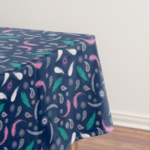 boho Art versieht Muster mit Federn Tischdecke