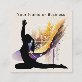 Boho Artful Yoga Vesica Pisces Sacred Geometry Quadratische Visitenkarte