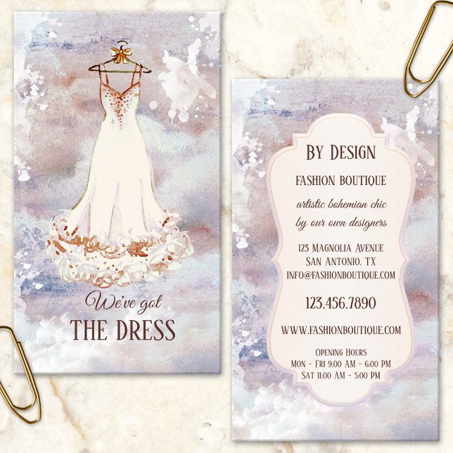 Boho Artistic Fashion Boutique Business Card Visitenkarte (Von Creator hochgeladen)