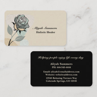 Boho Artistic Rose Meditative Business Card Visitenkarte