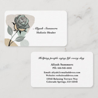 Boho Artistic Rose Meditative Business Card Visitenkarte