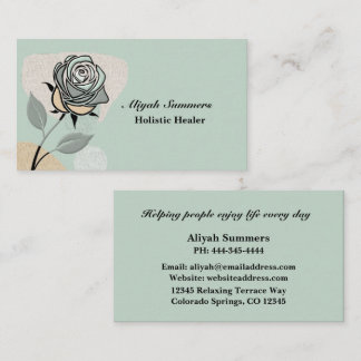 Boho Artistic Rose Meditative Business Card Visitenkarte
