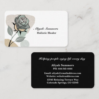 Boho Artistic Rose Meditative Business Card Visitenkarte