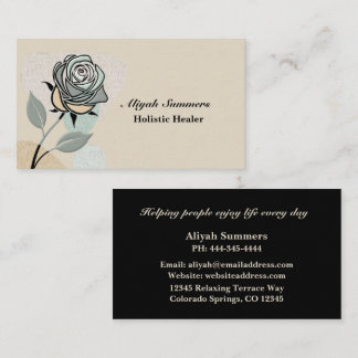 Boho Artistic Rose Meditative Business Card Visitenkarte