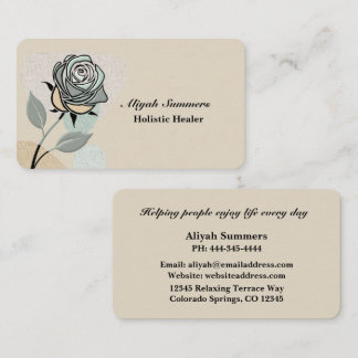 Boho Artistic Rose Meditative Business Card Visitenkarte