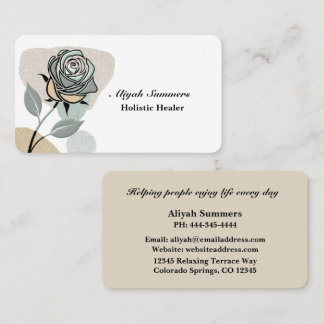 Boho Artistic Rose Meditative Business Card Visitenkarte