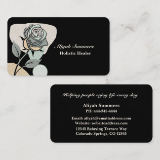 Boho Artistic Rose Meditative Business Card Visitenkarte