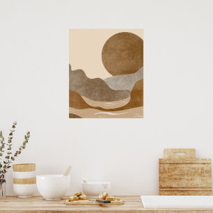 Boho-Ästhetik-Berglandschaft-Moderne Kunst Poster