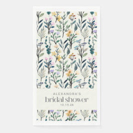 Boho Ästhetische Aquarelldusche Wildblume Serviette