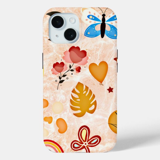 Boho ästhetischen Stickers Collage Phone Case (Rückseite)