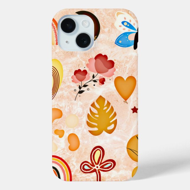 Boho ästhetischen Stickers Collage Phone Case (Rückseite)