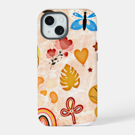 Boho ästhetischen Stickers Collage Phone Case iPhone 15 Hülle