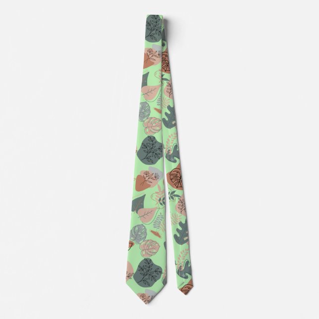 BOHO Ästhetisches Muster A12x4. L Green BG Krawatte (Vorderseite)