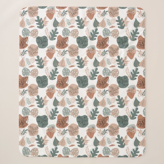BOHO Ästhetisches Muster A12x4.weiß Sherpadecke (Vorderseite)