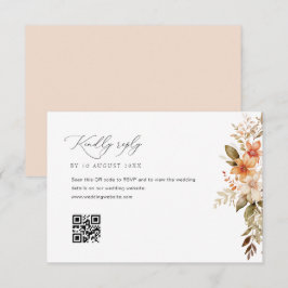 boho automne automne florales mariage carte RSVP