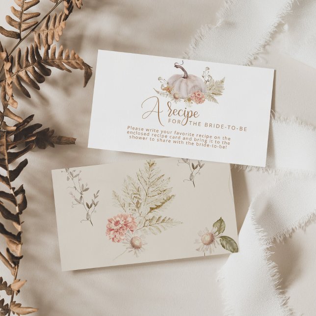 Boho automne citrouille carte de recette de la nup (Créateur téléchargé)