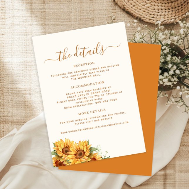 Boho autumn fall floral wedding guest details begleitkarte (Von Creator hochgeladen)
