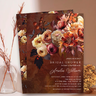 Boho Autumn Floral Brautparty Einladung