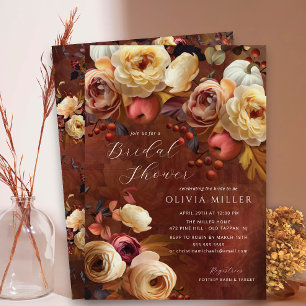 Boho Autumn Floral Brautparty Einladung