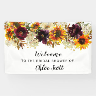 Boho Autumn Floral Brautparty Willkommen Banner