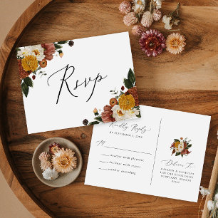 Boho Autumn Floral UAWG Postcard Einladungspostkarte