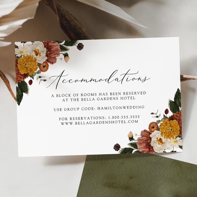 Boho Autumn Floral Wedding Card Begleitkarte (Von Creator hochgeladen)