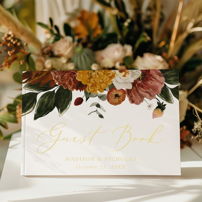 Boho Autumn Floral Wedding Gästebuch (Von Creator hochgeladen)