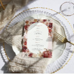 Boho Autumn Floral Wedding Menu Menükarte<br><div class="desc">Entspannen Sie bei einem Hochzeitsempfang mit den wunderschön gestalteten Boho Autumn Floral Wedding Menu Karten, die sich perfekt für eine Herbstfeier eignen. Diese Karten mit ihren reichhaltigen, warmen Farbtönen Bordeaux, Rose und cremefarbenen Blumenakzenten prägen das Wesen der Herbsteleganz. Die zarte Anordnung der saisonalen Blüten mit Rose, Dahlien und Pfannkuchen umgibt...</div>