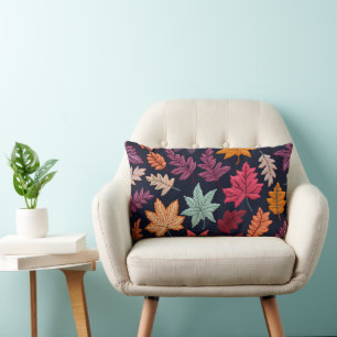 Boho Autumn Leaf Throw Pillow Lendenkissen