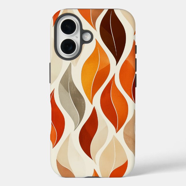 Boho Autumn Leaves TelefonCase iPhone 16 Hülle (Rückseite)