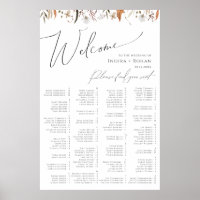 Boho Autumn Wildblume Alphabetitical Seekarte