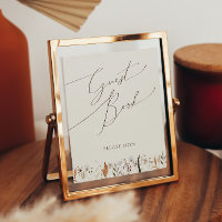 Boho Autumn Wildblume | Beige Gast Book Sign
