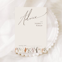 Boho Autumn Wildblume | Beige Hochzeitsratenkarte