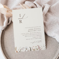 Boho Autumn Wildblume | Beige Monogram Wedding
