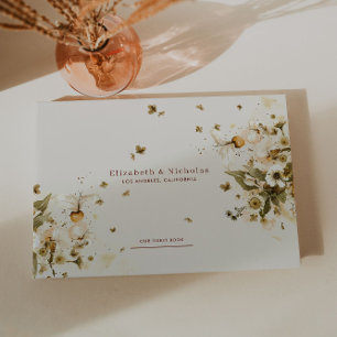 Boho Autumn Wildblume Botanische Hochzeit Gästebuch