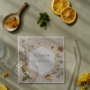 Boho Autumn Wildblume   Botanische Hochzeit Serviette