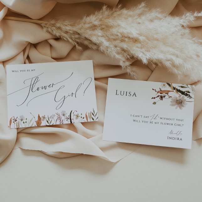 Boho Autumn Wildblume | Flower Girl Card Einladung (Von Creator hochgeladen)