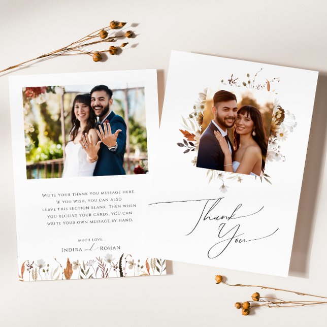 Boho Autumn Wildblume | FOTO Dankeskarte (Von Creator hochgeladen)