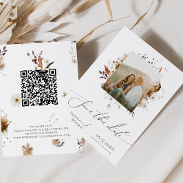 Boho Autumn Wildblume | Foto Frame QR Code Save The Date