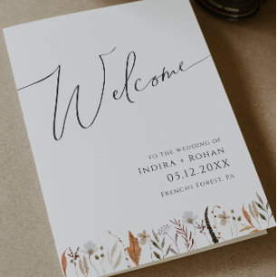 Boho Autumn Wildblume   Geflochtenes Hochzeitsprog Programm