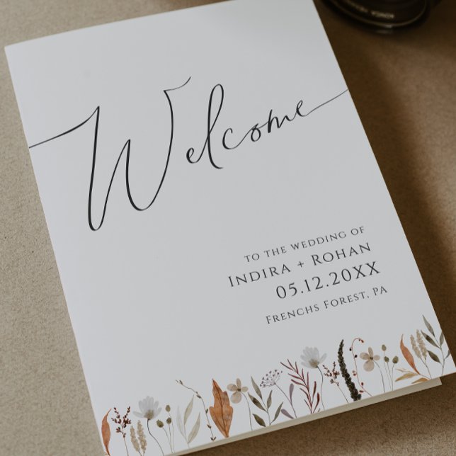Boho Autumn Wildblume | Geflochtenes Hochzeitsprog Programm (Von Creator hochgeladen)