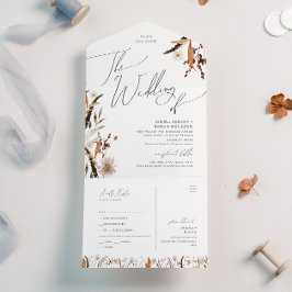 Boho Autumn Wildblume | Hochzeit von Siegel und Se All In One Einladung