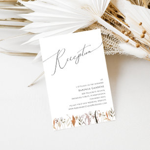 Boho Autumn Wildblume   Hochzeitsempfangskarte Begleitkarte
