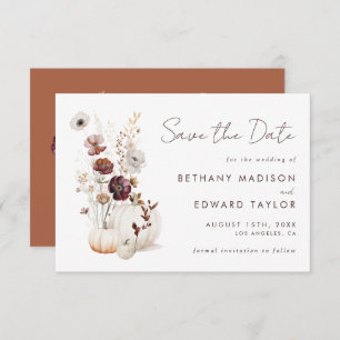 Boho Autumn Wildblume Pumpkin Wedding Save The Date