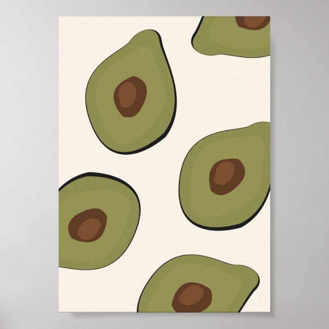 Boho Avocado Muster Tropical Summer Print Poster (Vorne)