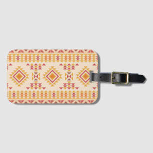 Boho Aztec Tribal Mudcloth in rosa Farbe + Orange Gepäckanhänger