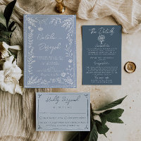 Boho Azurblaue Blumen Botanische Moderne Hochzeit