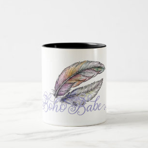 Boho Babe Federn Boho-Vibe Trend Purple Zweifarbige Tasse