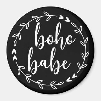 Boho Babe Wreath in Weiß Magnet